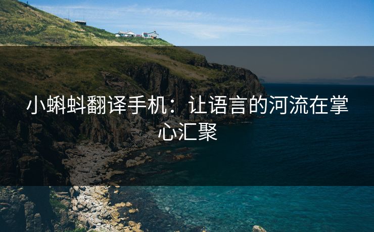 小蝌蚪翻译手机：让语言的河流在掌心汇聚